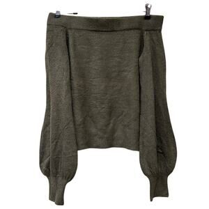 NWT Olivaceous Size M Green Pullover Off The Shoulder Sweater Casual